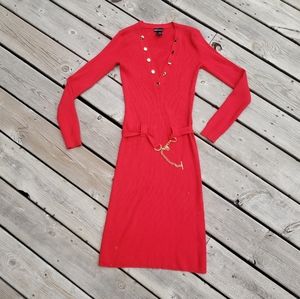Victoria Secret Ribbed Dress with Gold Buttons